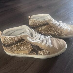 Golden Goose Gold Glitter Sneakers
